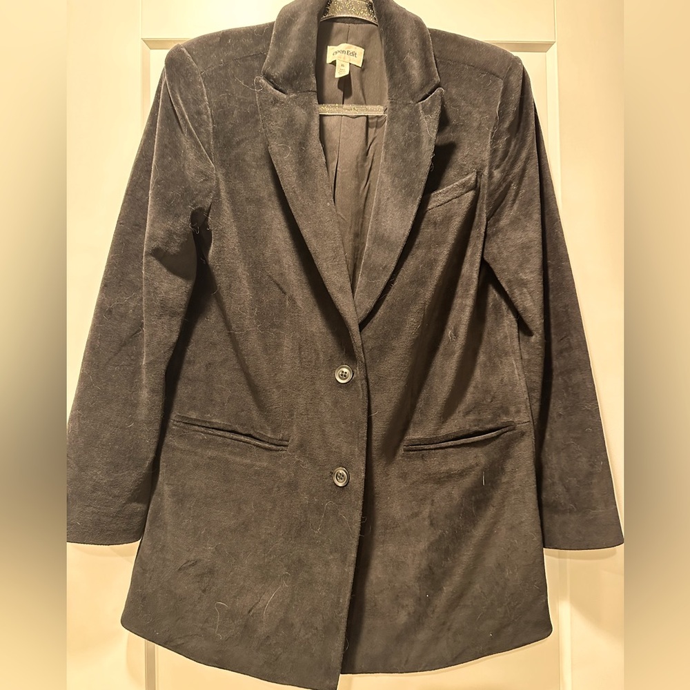 Open edit XS velvet style black blazer